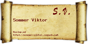 Sommer Viktor névjegykártya